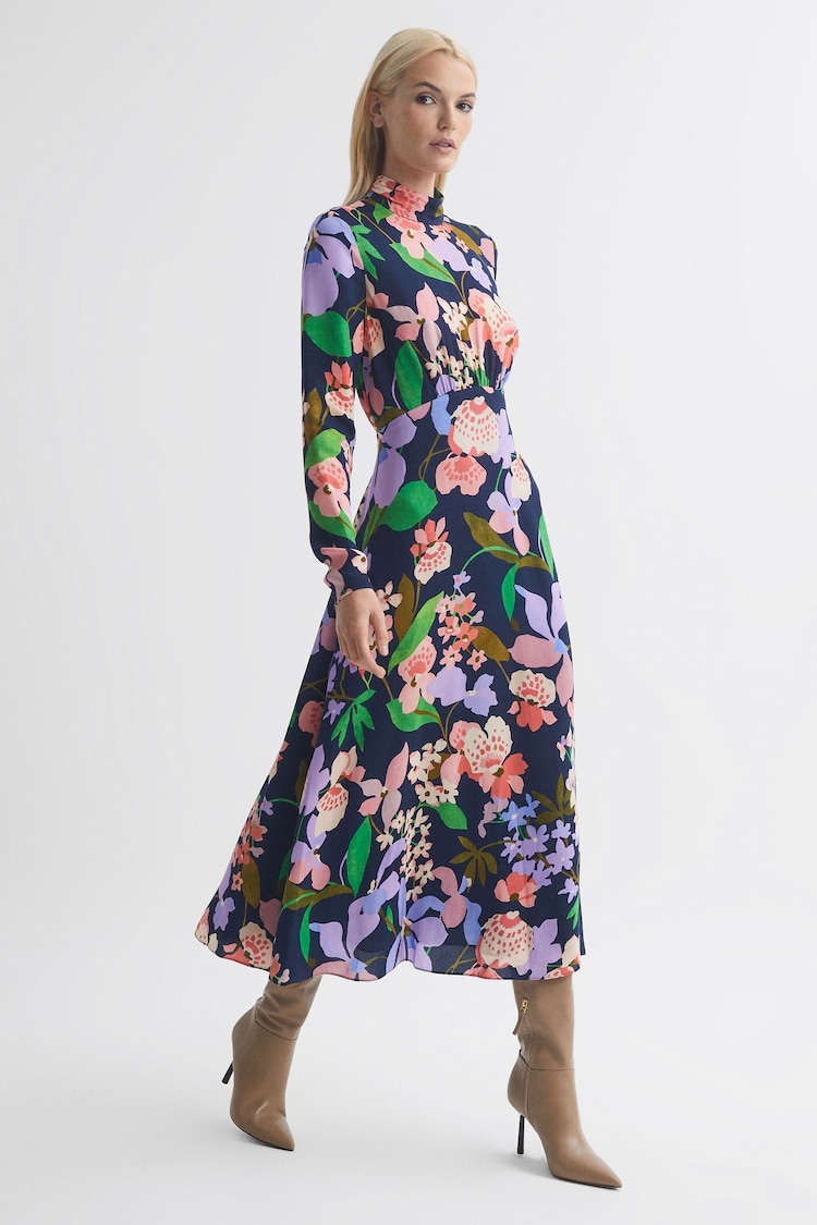 Florere Floral Long Sleeve Midi Dress - Image 1 of 6