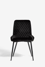 Set of 2 Soft Velvet Black Black Leg Hamilton Non Arm Dining Chairs - Image 2 of 8