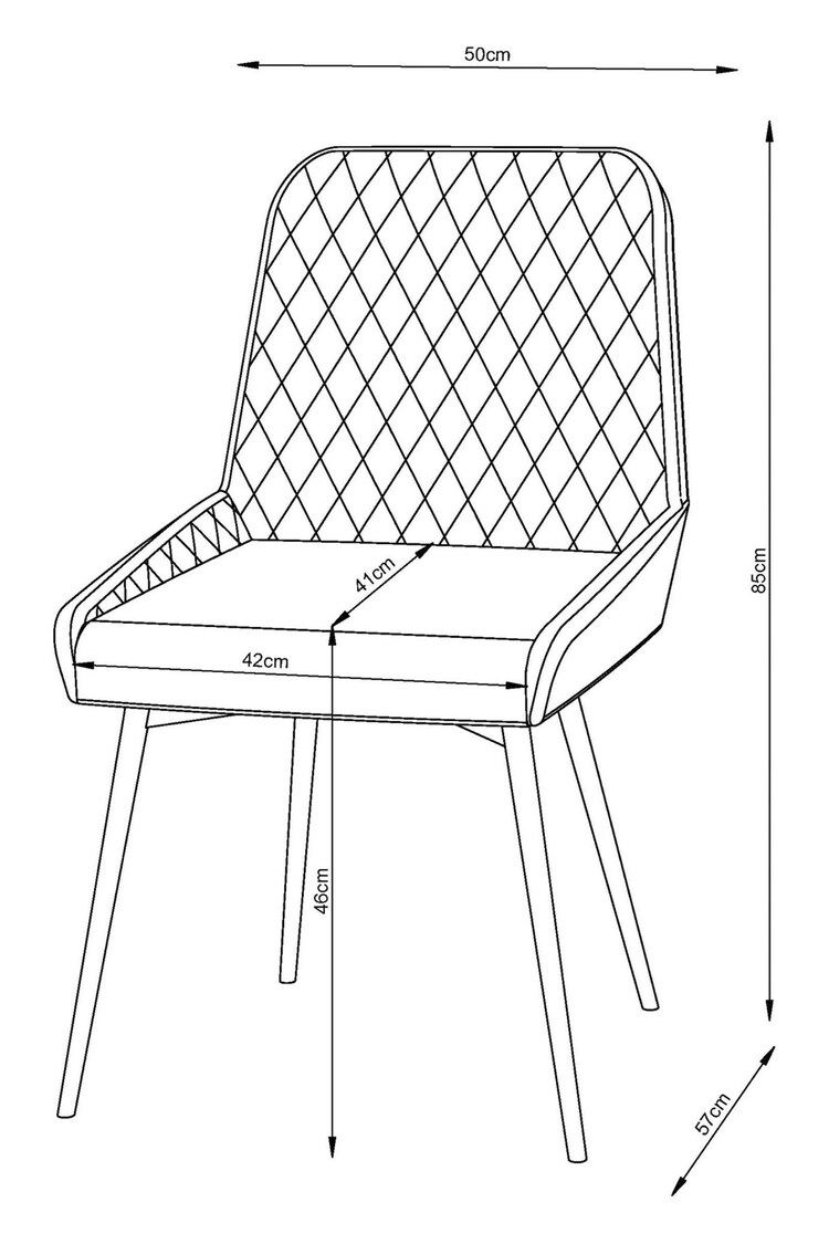 Set of 2 Soft Velvet Black Black Leg Hamilton Non Arm Dining Chairs - Image 8 of 8
