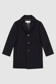 Reiss Navy Gable Senior Single Breasted Epsom Overcoat - Image 2 of 6