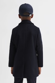 Reiss Navy Gable Senior Single Breasted Epsom Overcoat - Image 5 of 6