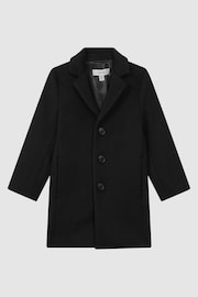 Reiss Black Gable Senior Single Breasted Epsom Overcoat - Image 2 of 7