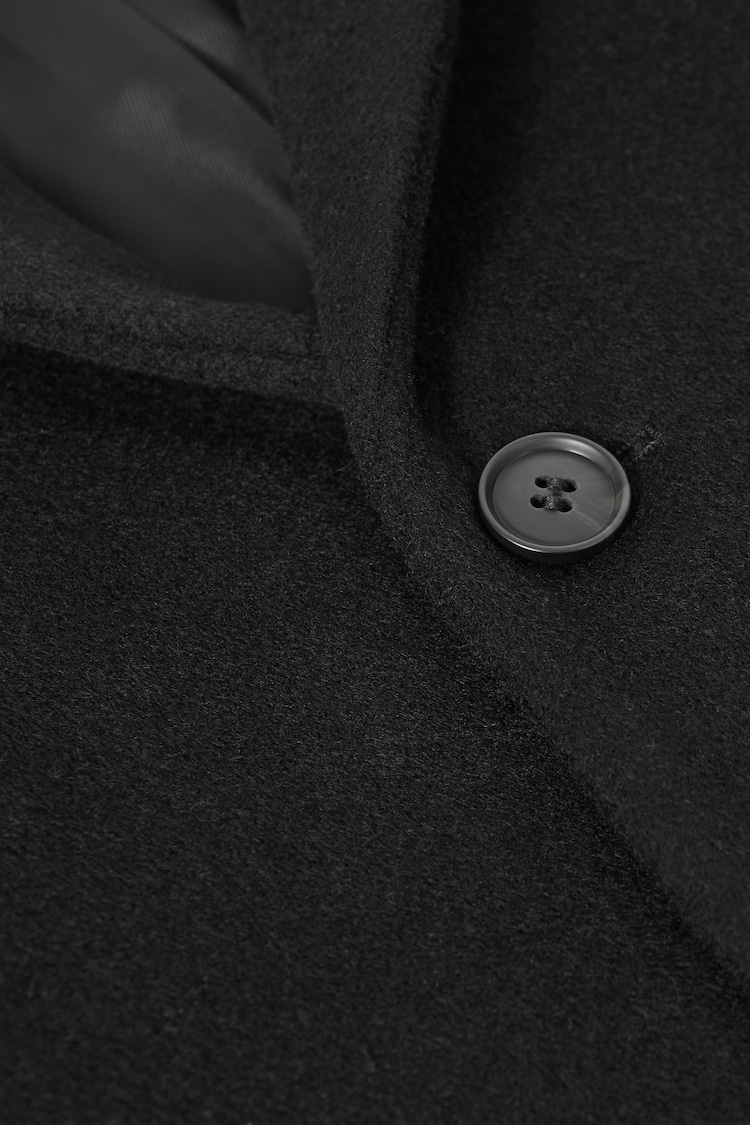 Reiss Black Gable Senior Single Breasted Epsom Overcoat - Image 7 of 7