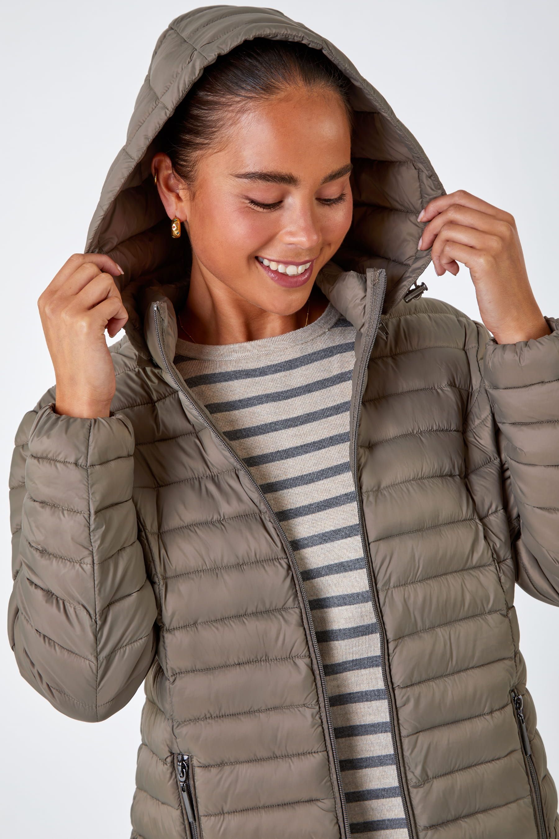 Buy Roman Grey Petite Quilted Longline Puffer Coat from the Next UK online shop