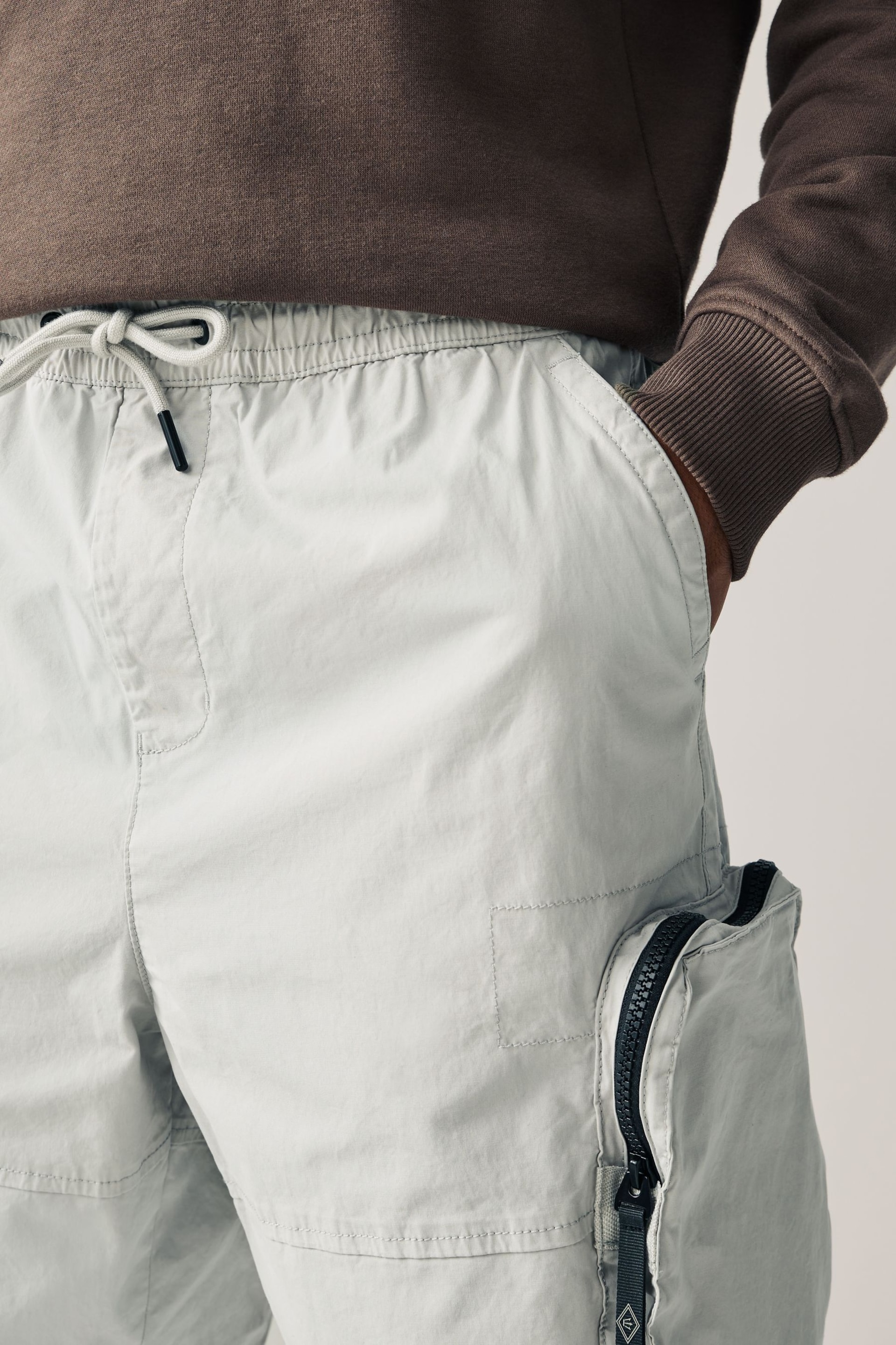 Grey Multi Pocket Cargo Shorts - Image 4 of 11