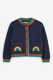 Little Bird by Jools Oliver Navy Embroidered Cable Cardigan - Image 5 of 7