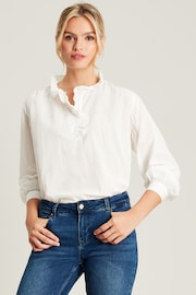 Joules Melanie White Frill Blouse - Image 2 of 5