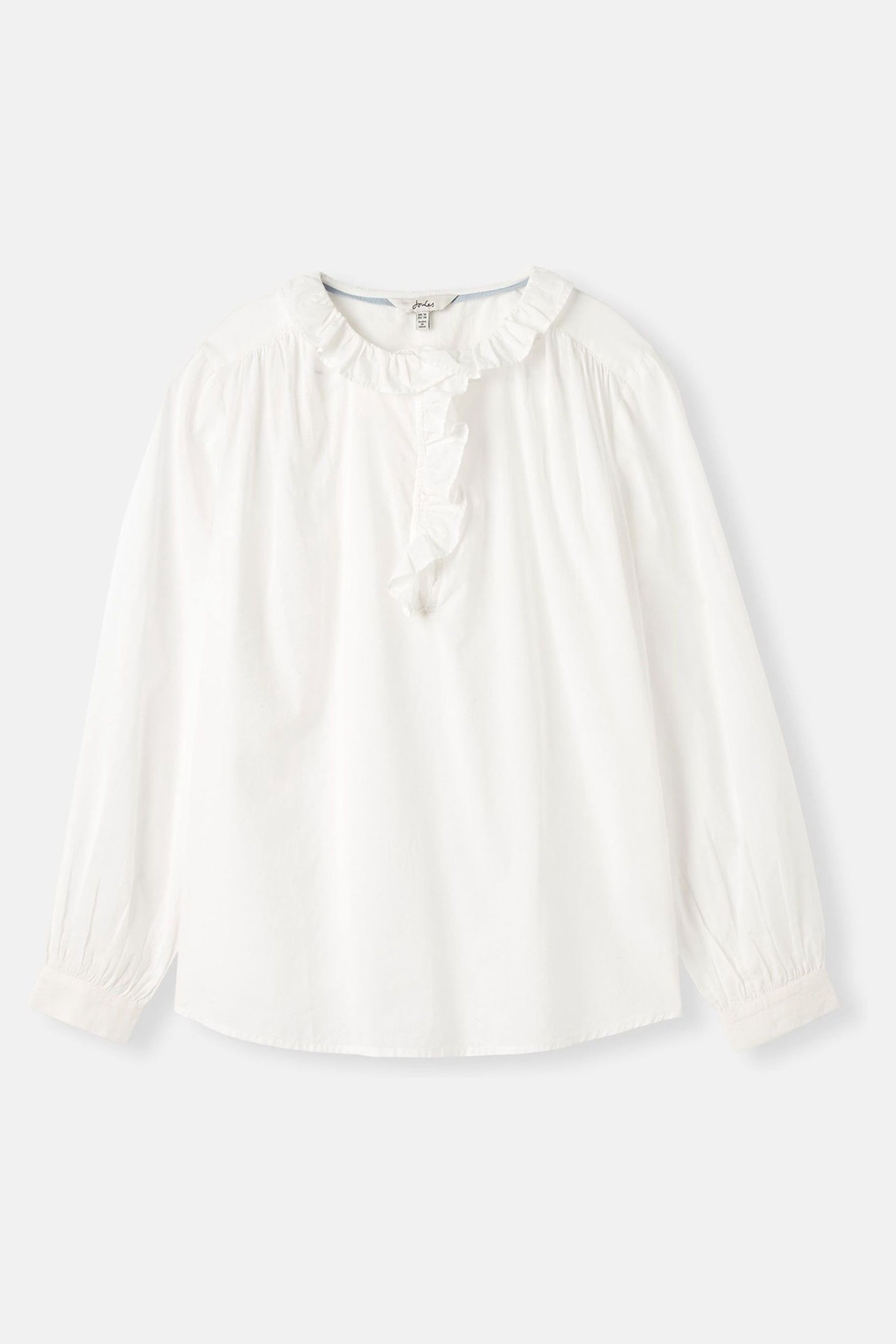 Joules Melanie White Frill Blouse - Image 5 of 5