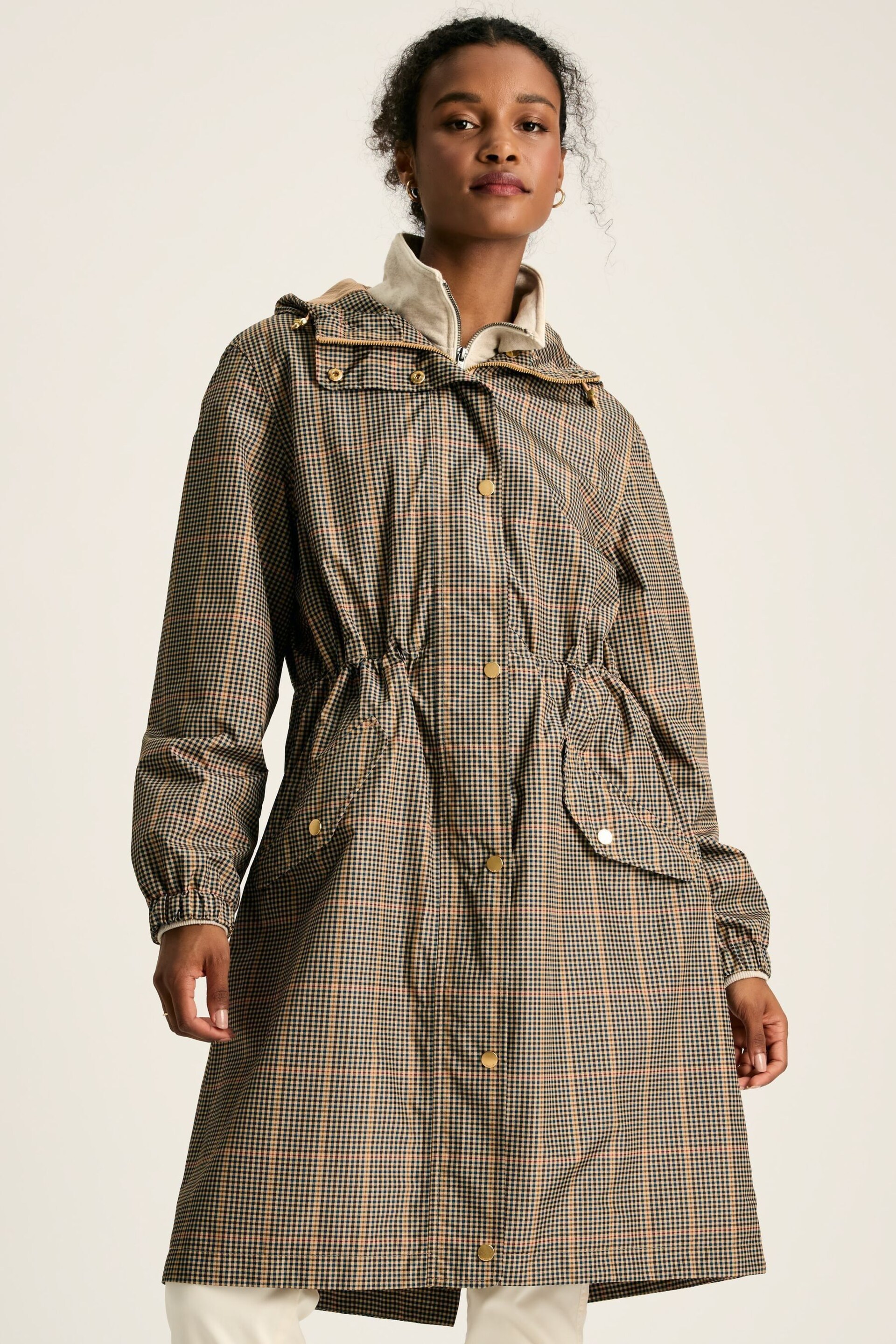 Joules Holkham Brown Waterproof Packable Raincoat With Hood - Image 1 of 9