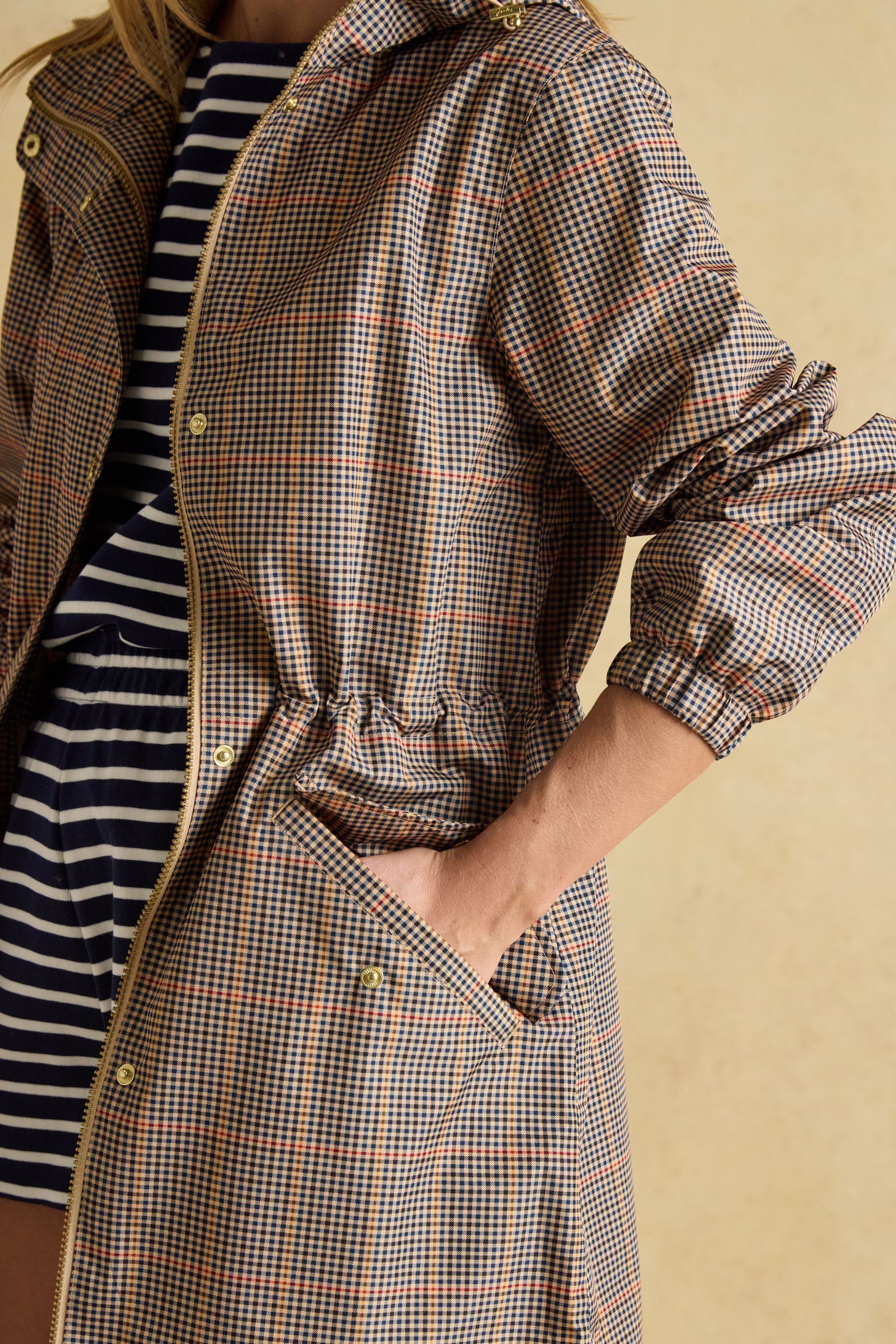 Joules tartan raincoat top