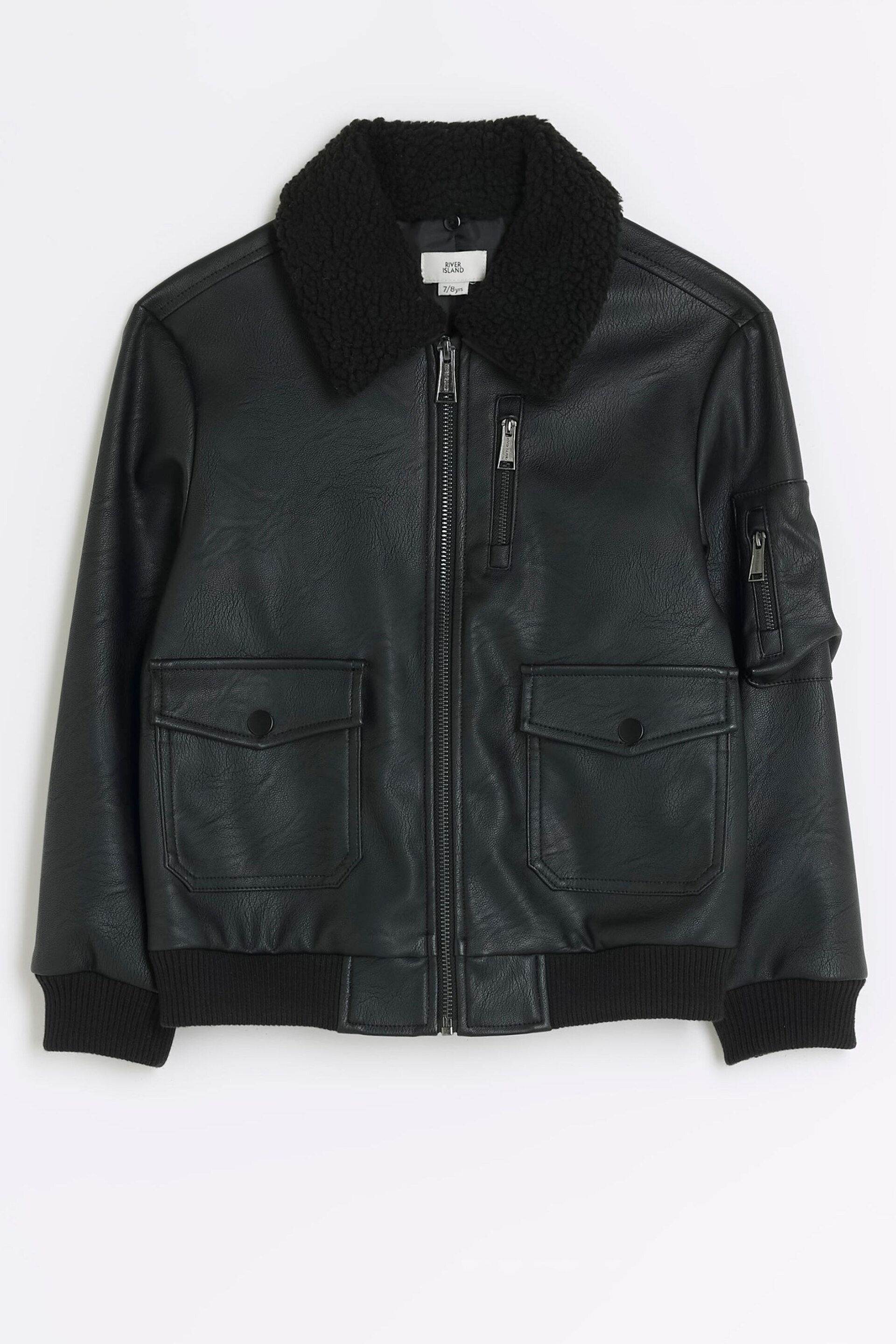 River Island Black Boys Bomber Jacket - Image 1 of 3