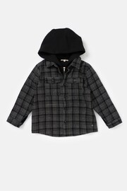 Angel & Rocket Black Hampy Check Hooded Shirt - Image 5 of 7