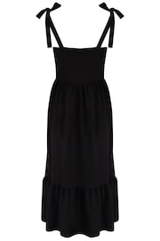 Pour Moi Black Laura Jersey Tie Strap Tiered Midi Dress - Image 5 of 5