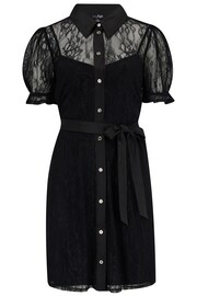 Pour Moi Black Clara Lace Shirt Mini Dress - Image 4 of 5