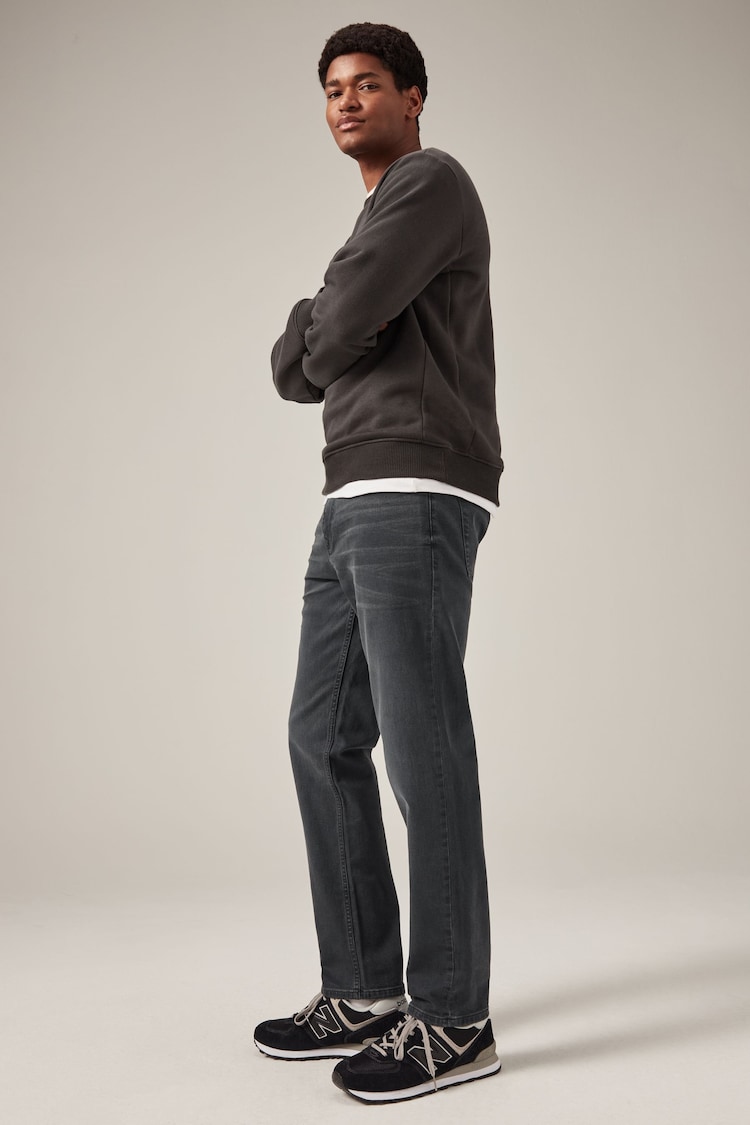 Grey Charcoal Slim Fit Classic Stretch Jeans - Image 4 of 11