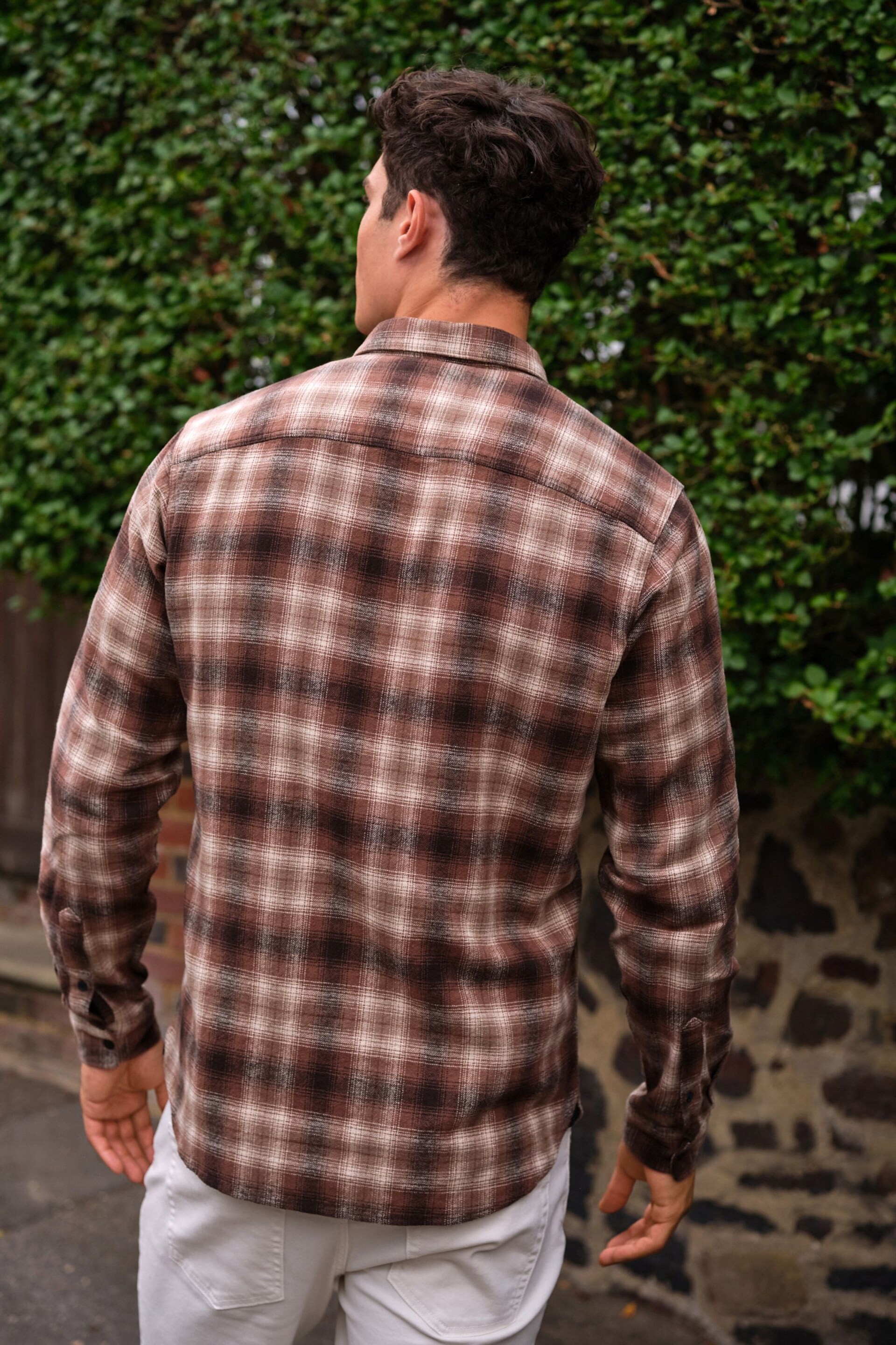 Natural Twin Pocket Check Long Sleeve Shirt - Image 3 of 8