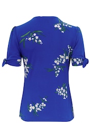 Pour Moi Blue Floral Bella V-Neck Blouse - Image 5 of 5