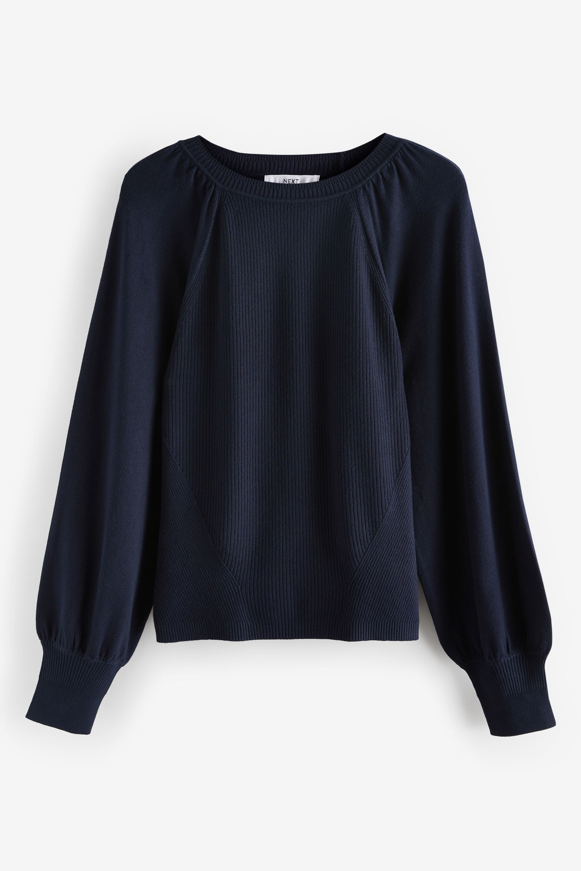 Navy Blue Puff Sleeve Jumper - Image 6 of 7
