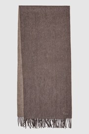 Reiss Taupe Picton Cashmere Blend Scarf - Image 1 of 5