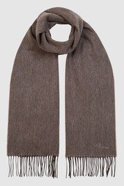 Reiss Taupe Picton Cashmere Blend Scarf - Image 3 of 5