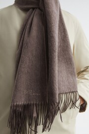 Reiss Taupe Picton Cashmere Blend Scarf - Image 4 of 5