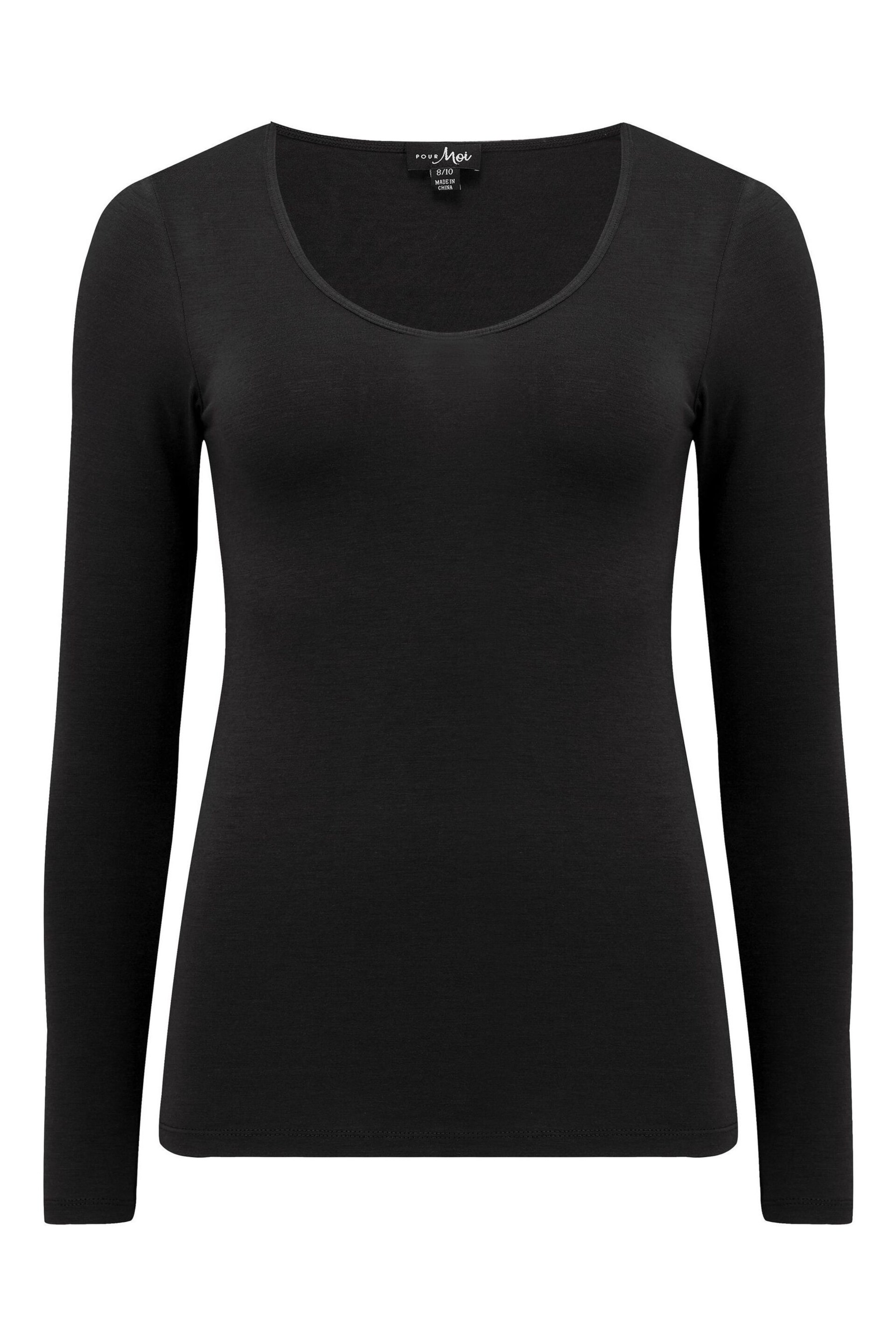 Pour Moi Dark Black Chrome Navy Blue Round Neck - Image 3 of 4