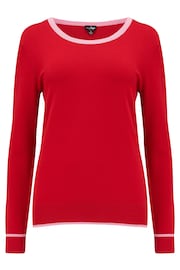 Pour Moi Red Rosie Colour Block Knit Jumper with LENZING™ ECOVERO™ Viscose - Image 4 of 5