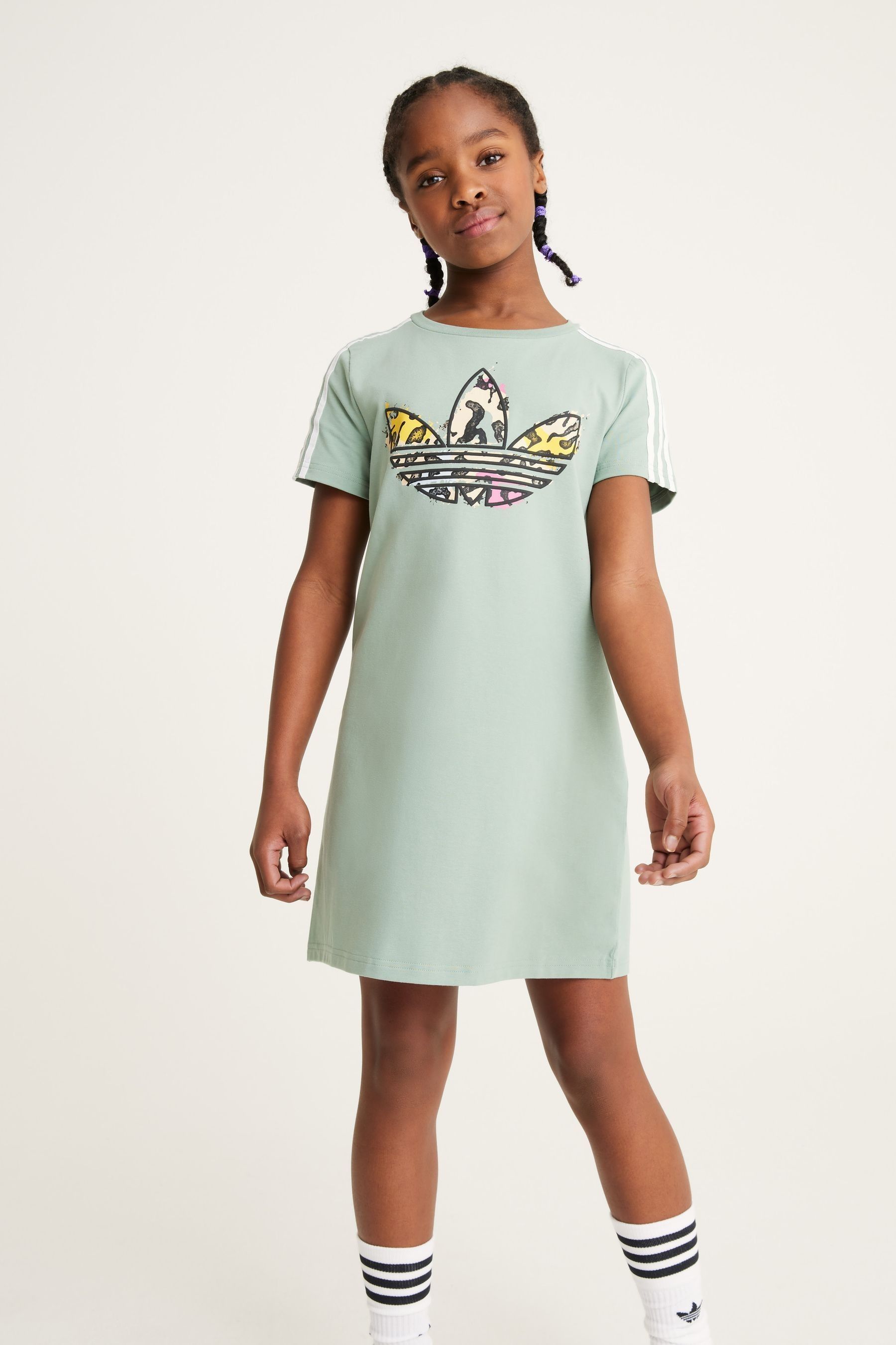 Green and white adidas dress online