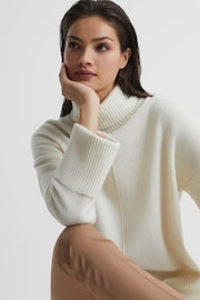 Reiss Cream Sarah Casual Wool-Cashmere Roll Neck Jumper - Image 7 of 7