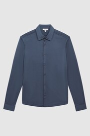 Reiss Steel Blue Baron Mercerised Jersey Shirt - Image 2 of 7