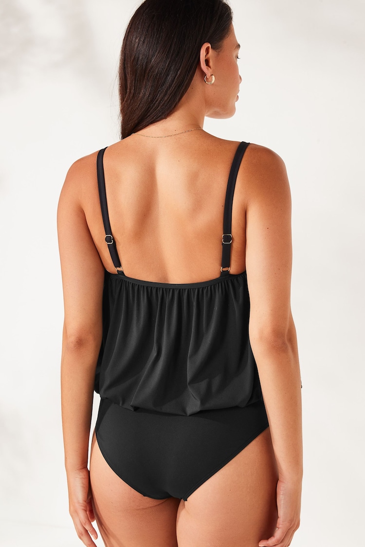 Black Blouson Shaping Swimsuit - Image 2 of 4