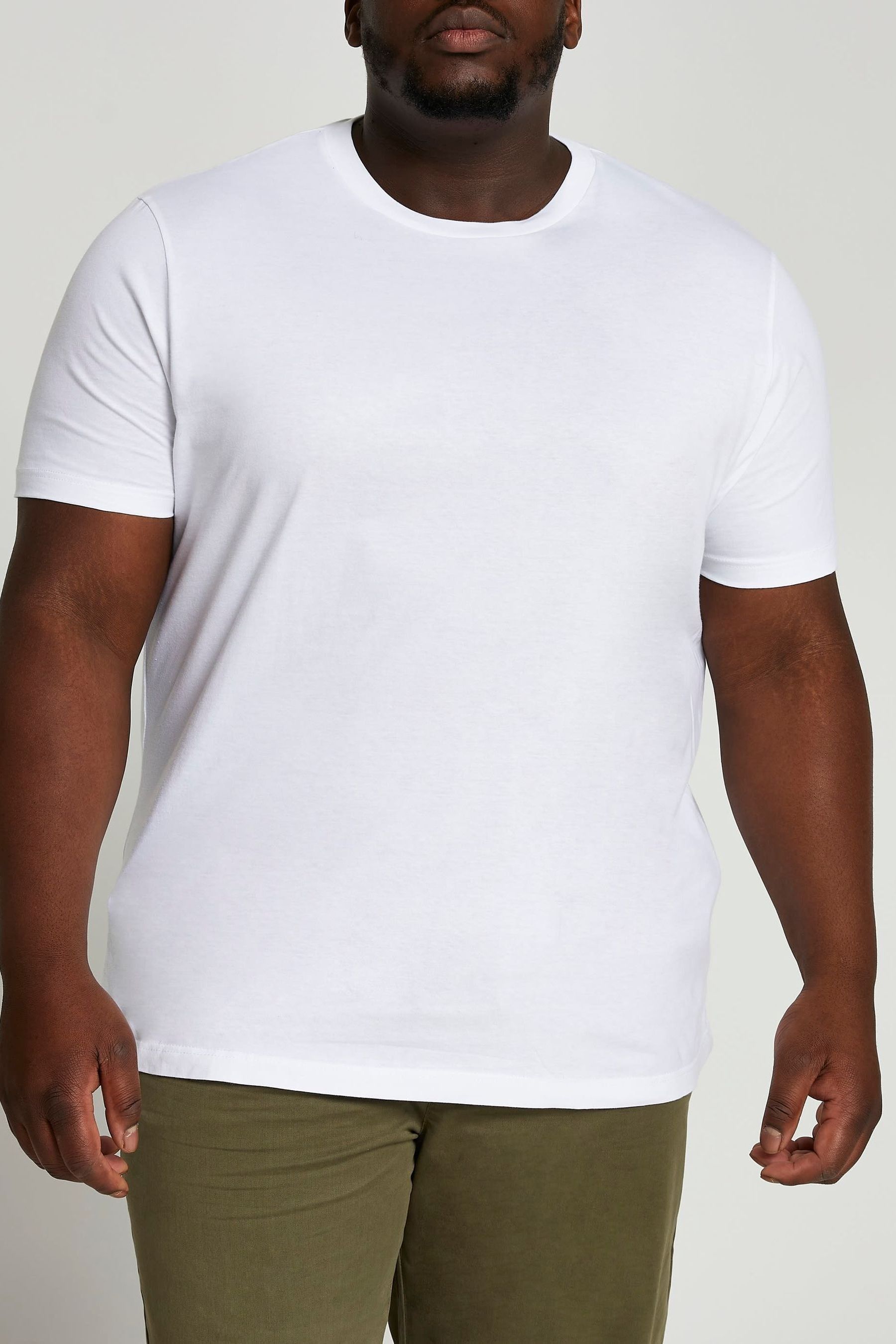 Buy River Island White 100 Cotton Big Tall Slim Fit T Shirt from the Next UK online shop