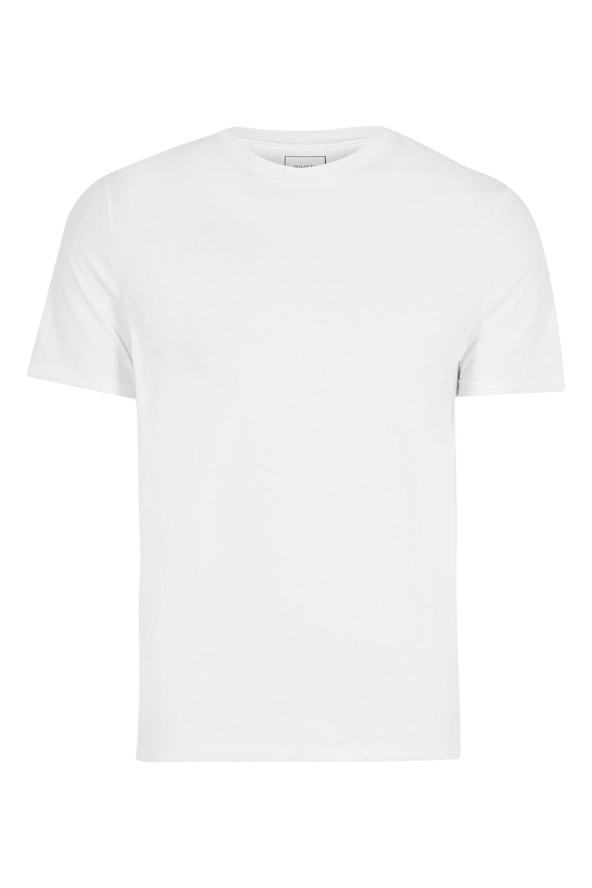 River Island White Big & Tall Slim Fit T-Shirt - Image 4 of 4