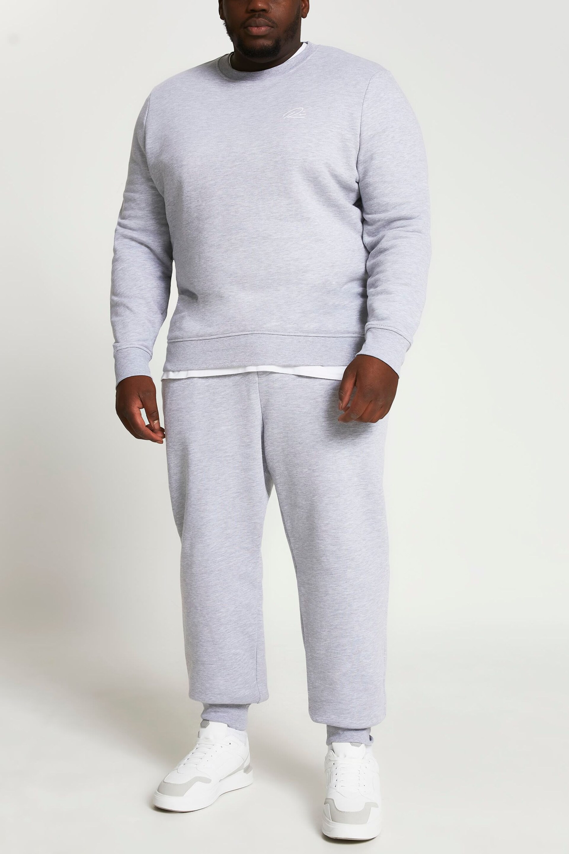 River Island Grey Big & Tall Slim fit Sweatshirt - Image 3 of 4