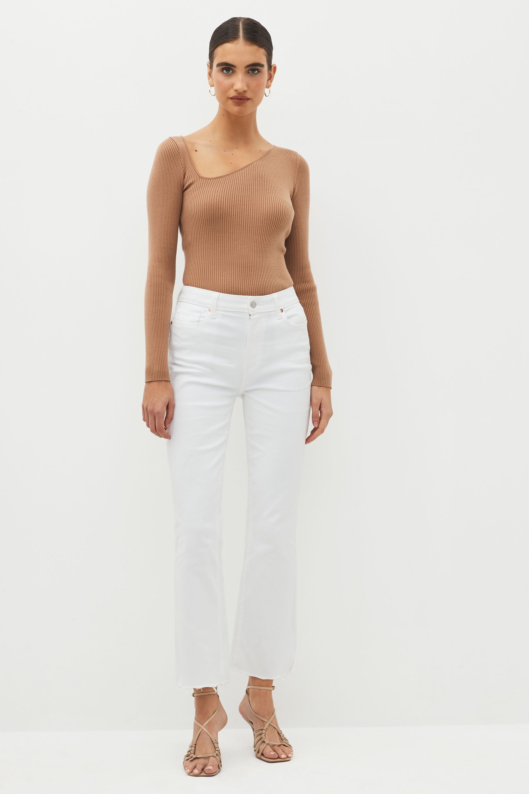 Buy Paige Claudine White Ankle Flare Jeans With Surf Side Hem from Next Luxembourg