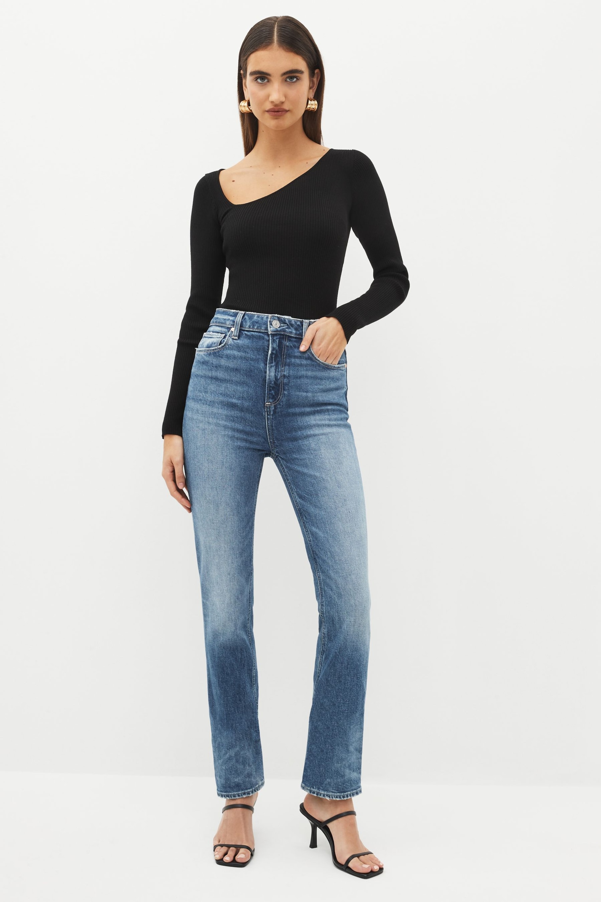 Paige Blue Stella Straight 31" Jeans - Image 3 of 5