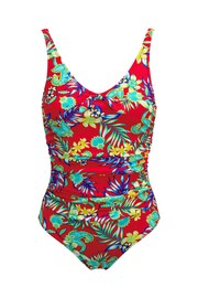 Pour Moi Red Scoop Neck Tummy Control Swimsuit - Image 4 of 5