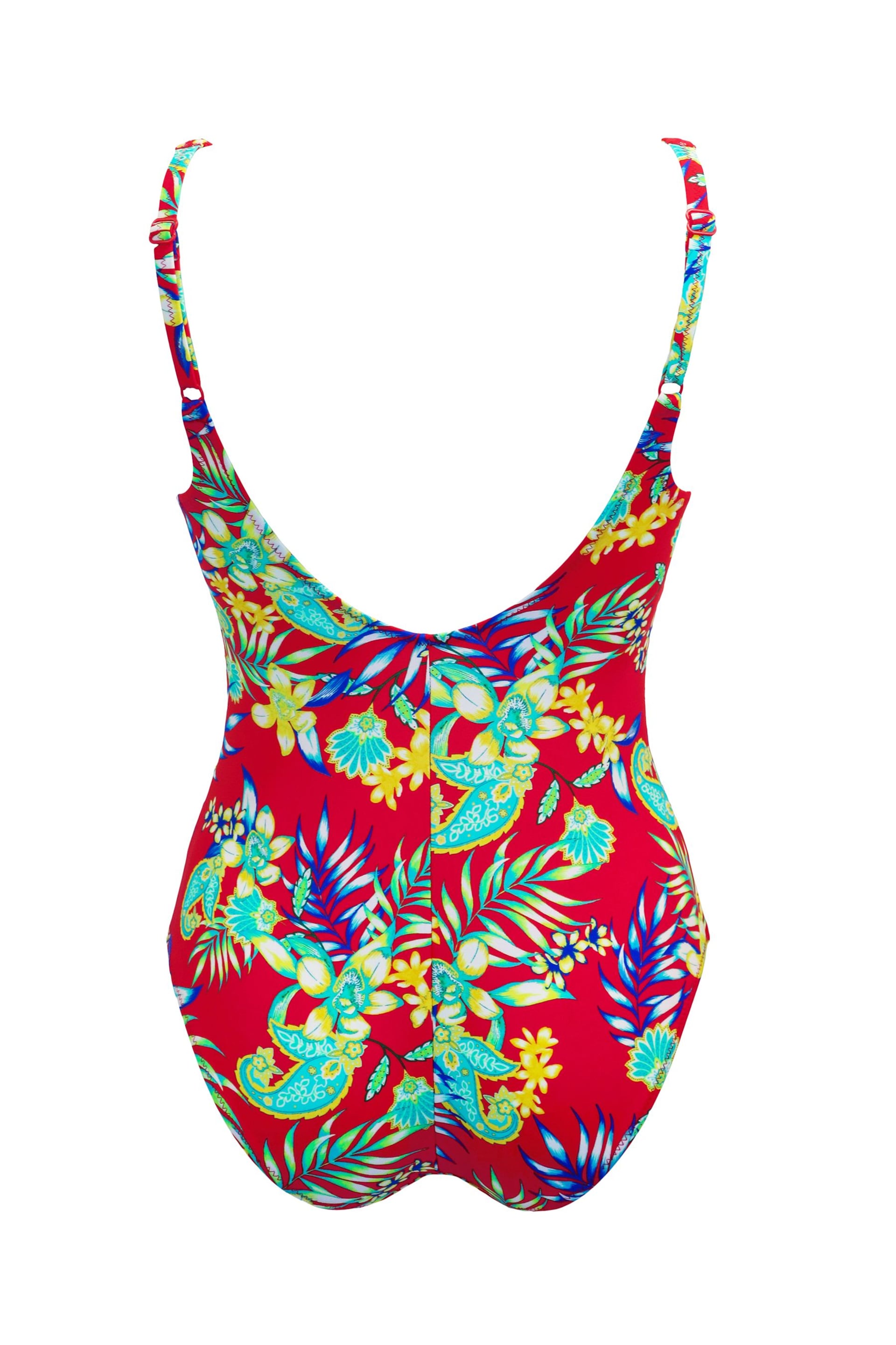 Pour Moi Red Scoop Neck Tummy Control Swimsuit - Image 5 of 5