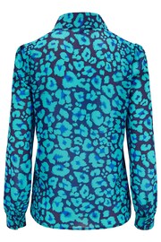 Pour Moi Black & Blue Floral Natalya Chiffon Shirt - Image 5 of 5