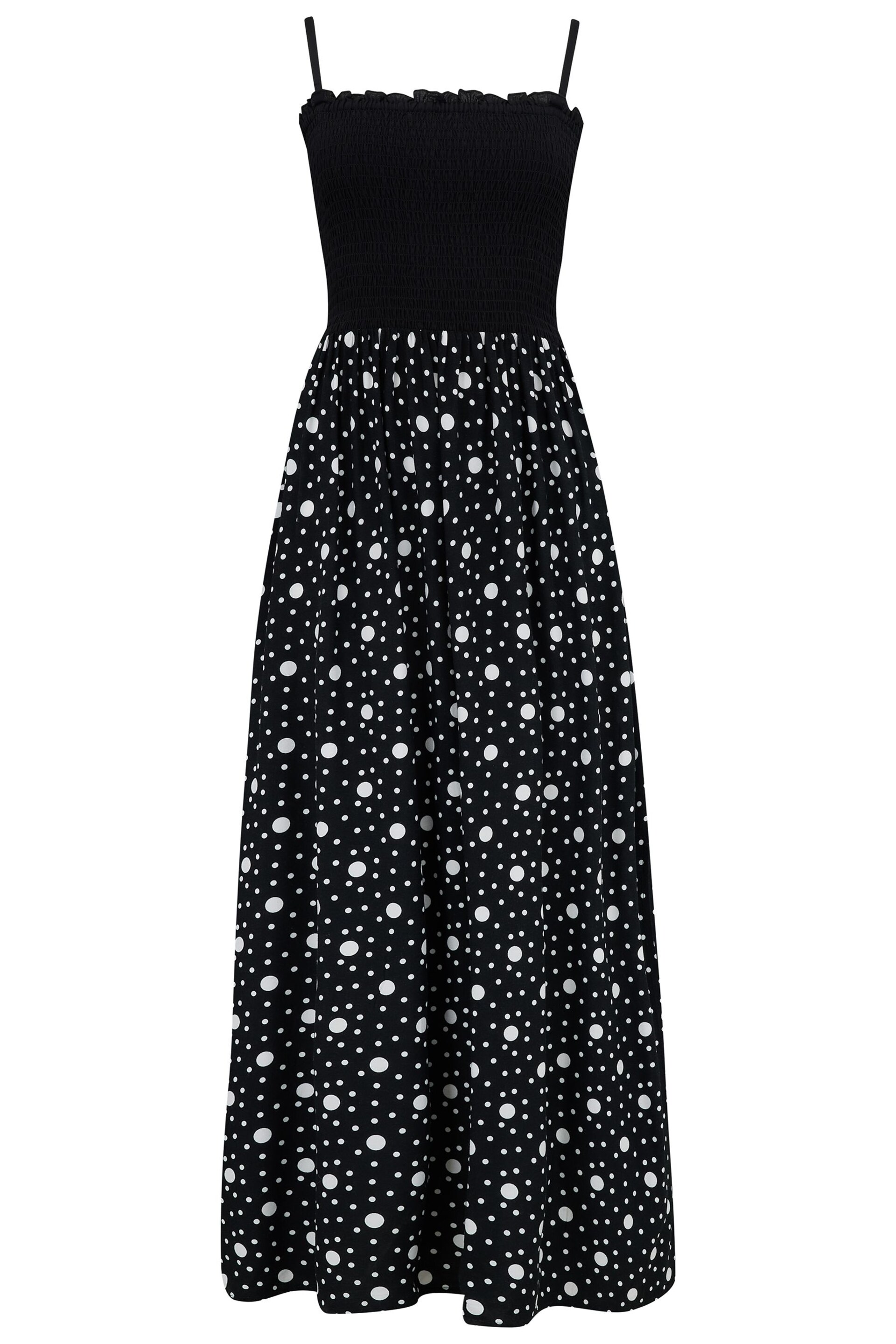 Pour Moi Black Polka Dot Removable Strap Dress - Image 4 of 5