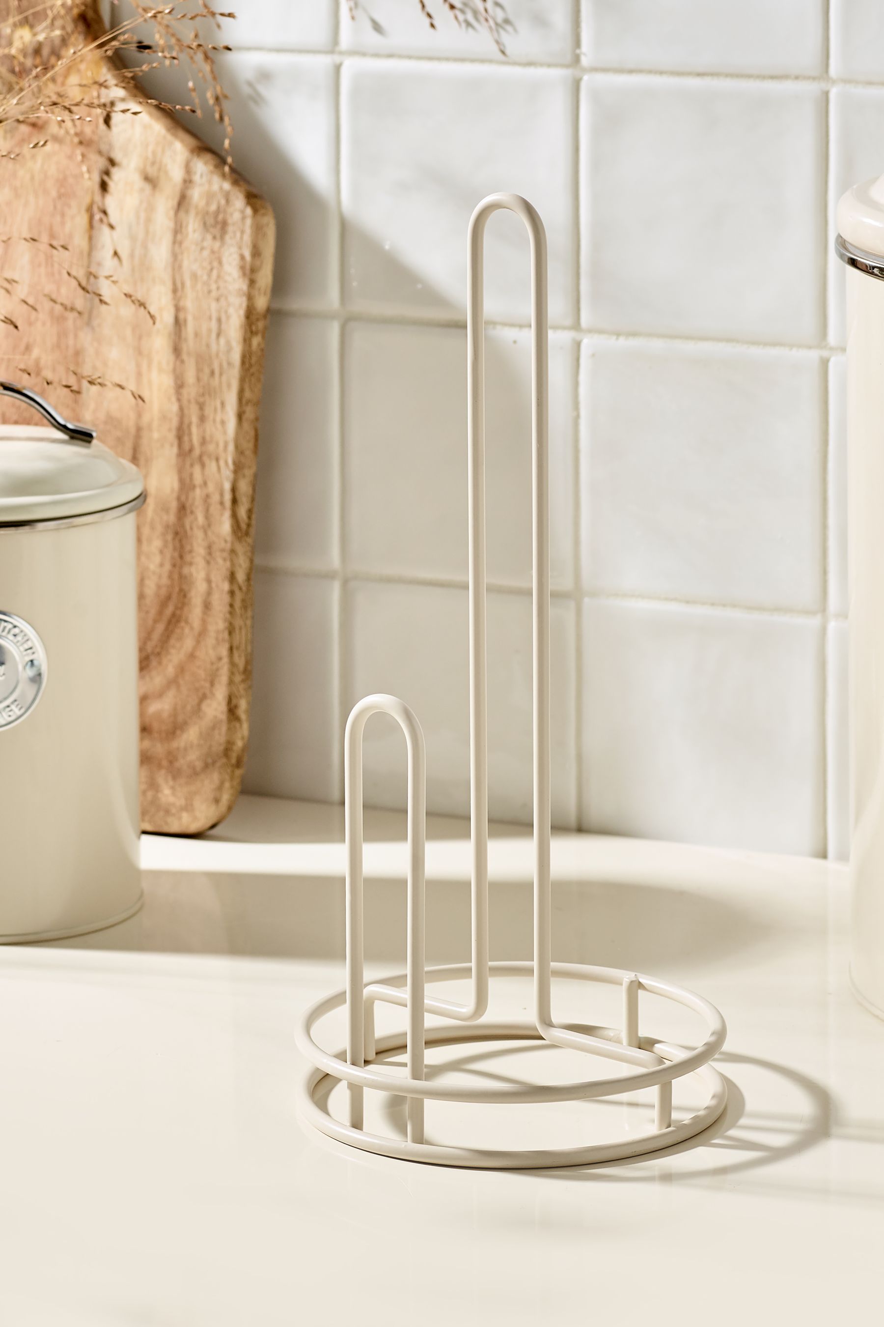 Cream Bronx Wire Kitchen Roll Holder