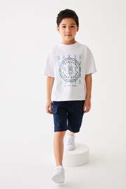 Baker by Ted Baker Navy Graphic T-Shirt And Navy Shorts Set - Image 1 of 8