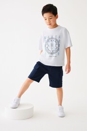 Baker by Ted Baker Navy Graphic T-Shirt And Navy Shorts Set - Image 3 of 8