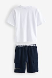 Baker by Ted Baker Navy Graphic T-Shirt And Navy Shorts Set - Image 7 of 8