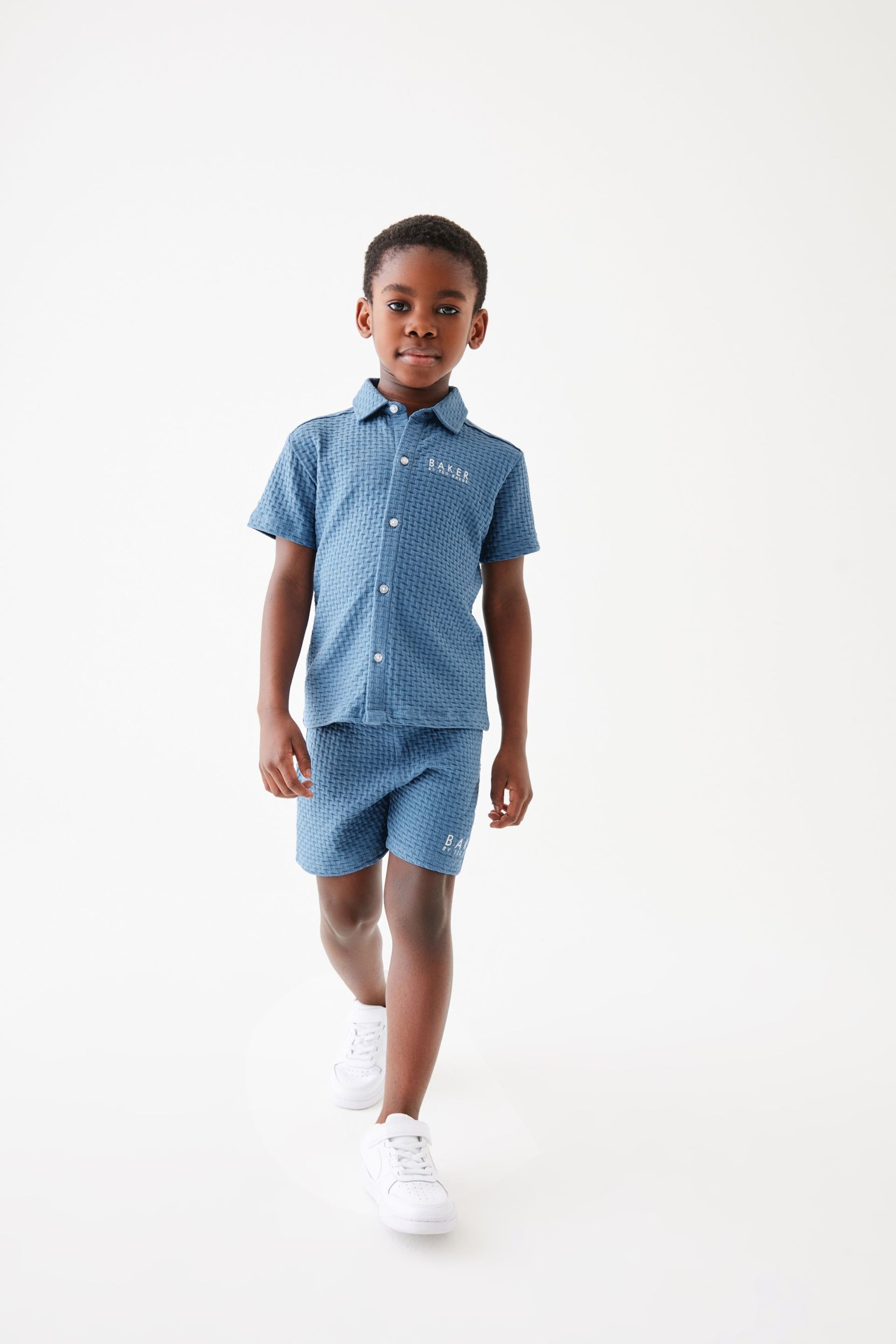 Baker by Ted Baker Textured Polo Shirt and Shorts Set - Image 10 of 14