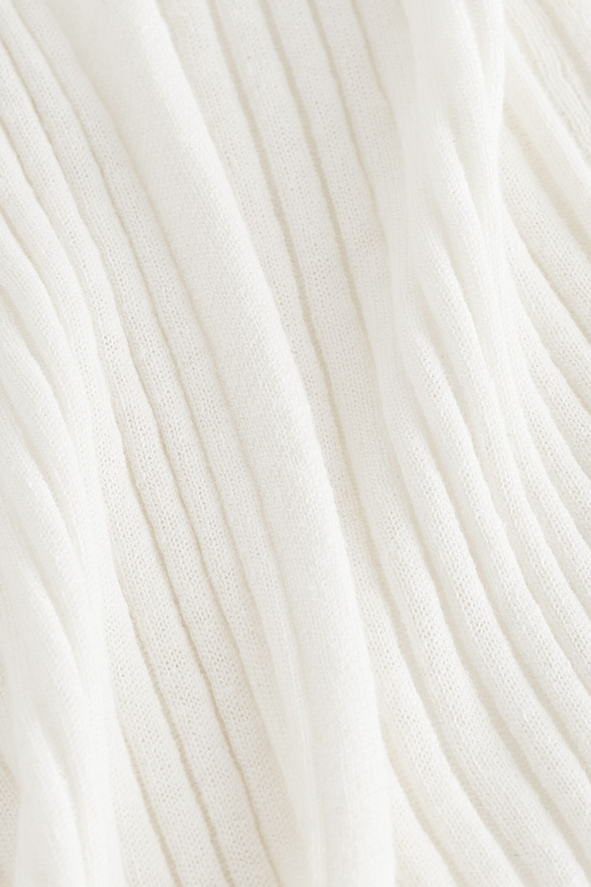 White Longine Linen Rib Cardigan - Image 6 of 6