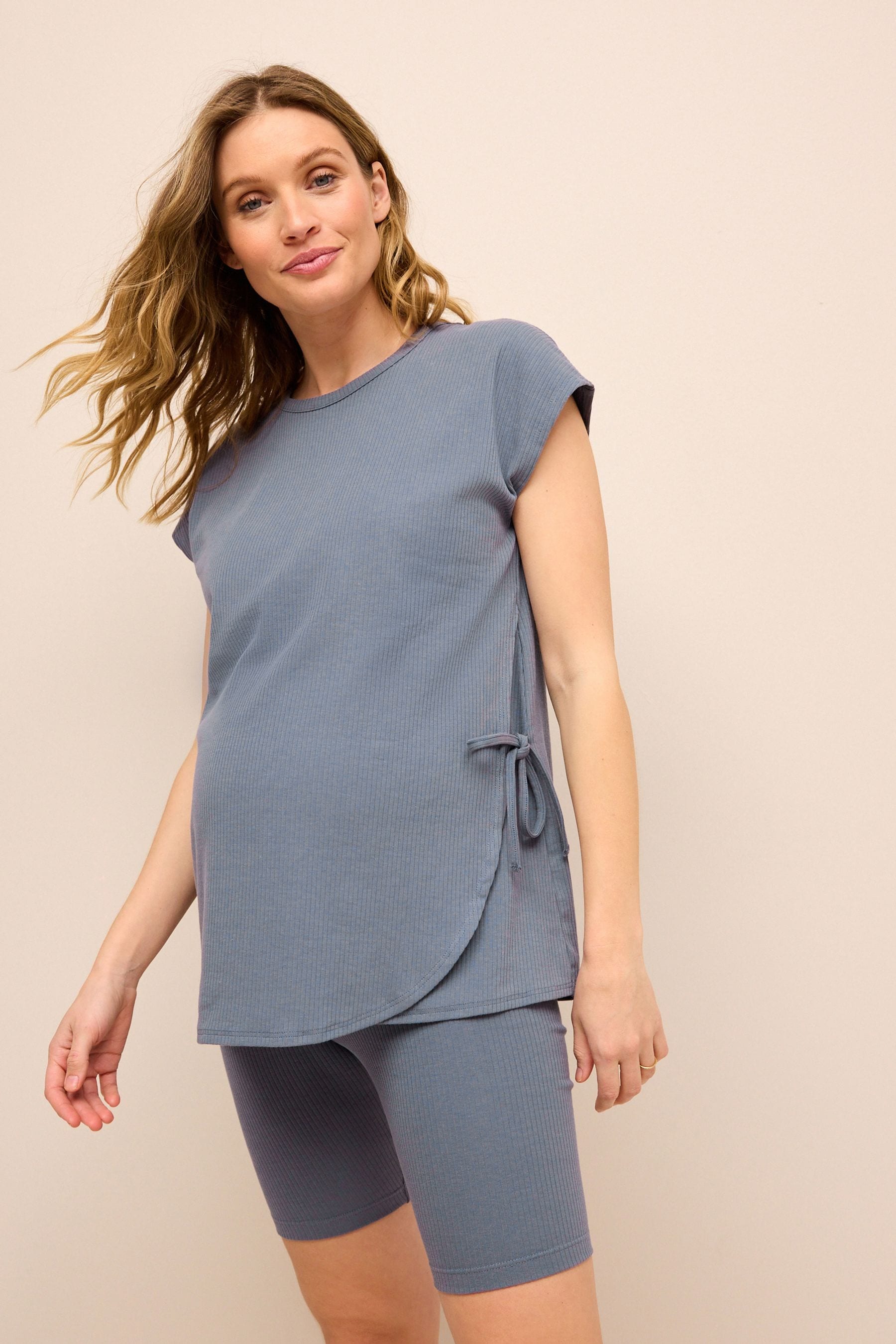 NEXT Blue Maternity Tie Side Nursing Top 12 Womens