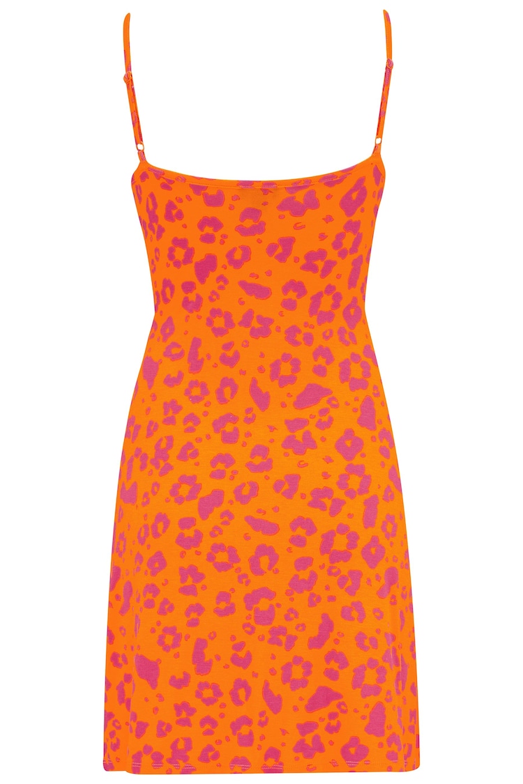 Pour Moi Orange Animal Strappy Tie Front Dress - Image 5 of 5