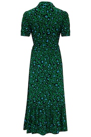 Pour Moi Green Jodie Fuller Bust Slinky Jersey Tiered Midi Shirt Dress - Image 5 of 5