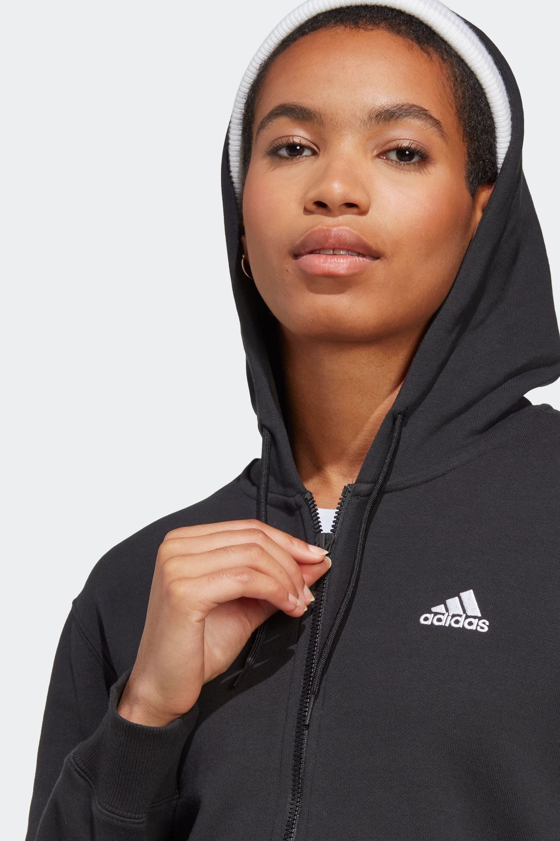 Adidas essentials linear full zip hoodie top